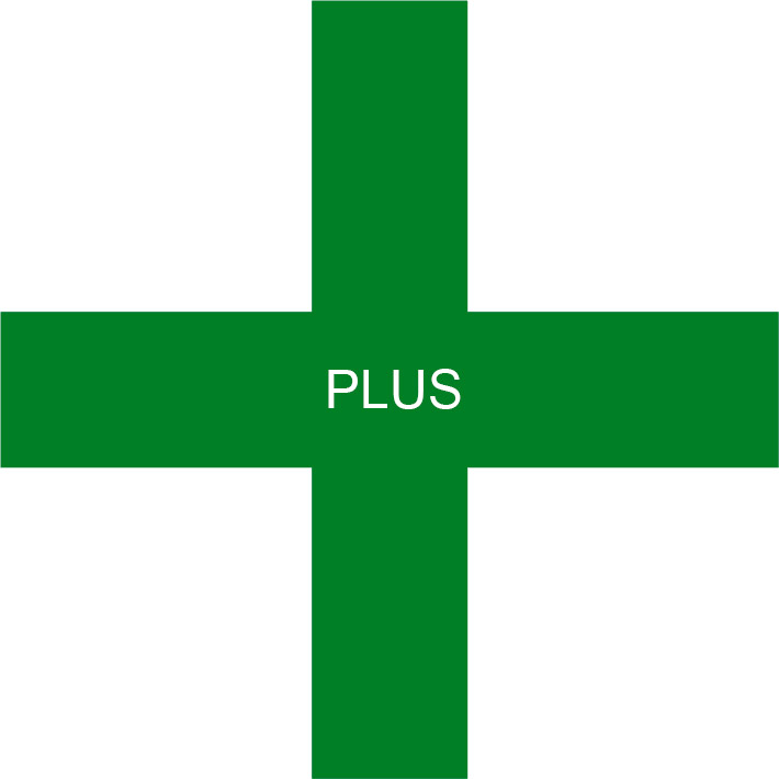 símbolo plus verde